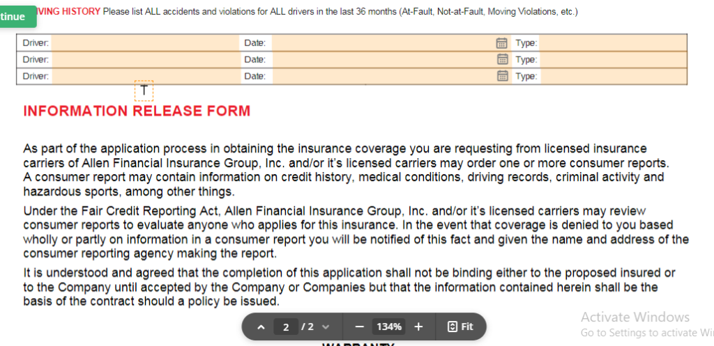 Progressive Blank Fillable Fake Car Insurance Card Template